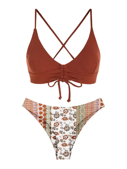 Bikini - Luxusdruck - Hohe Taille - Sommer