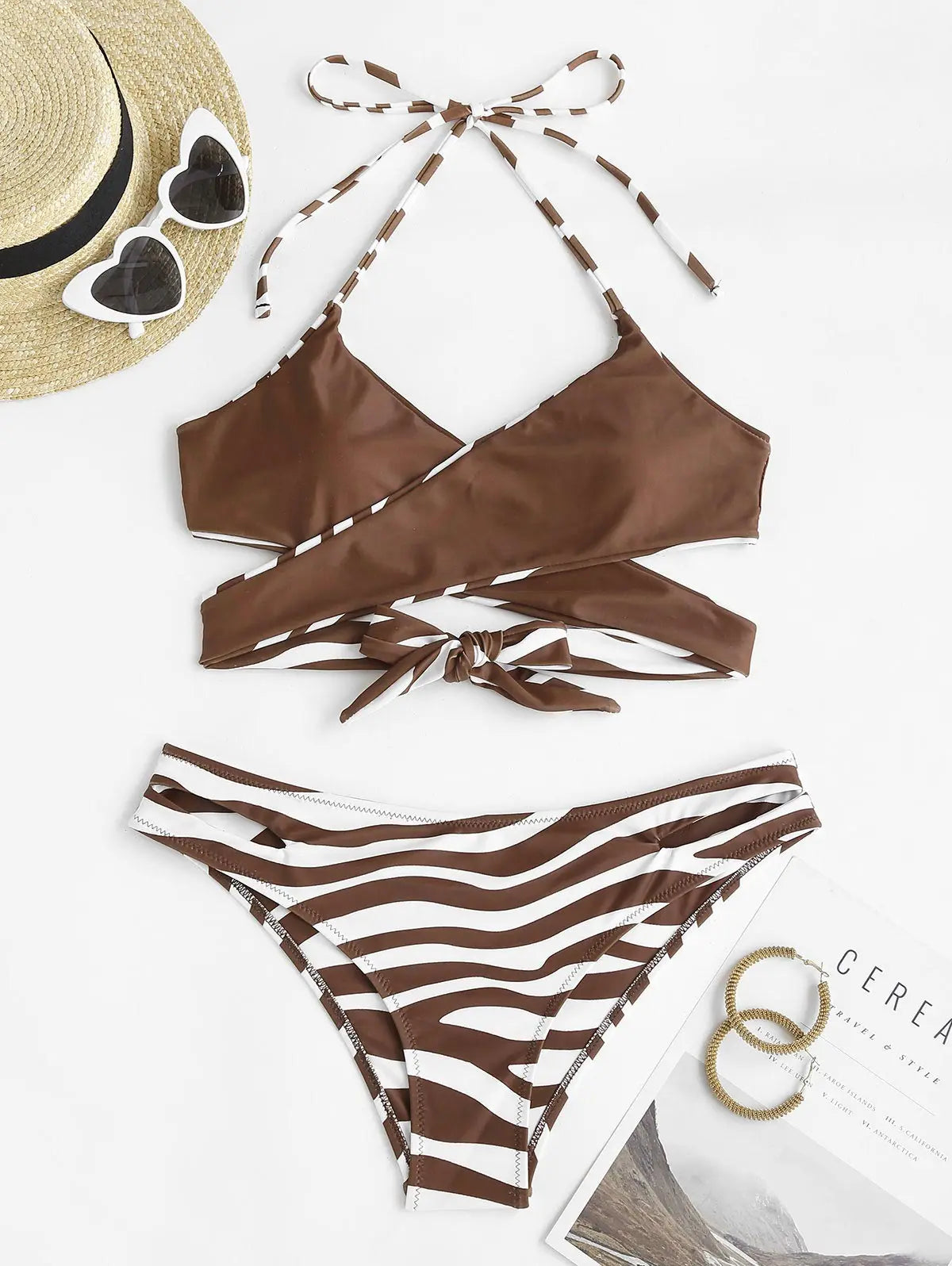 Bikini - Gekreuzt - Zebrastreifen - Sommer