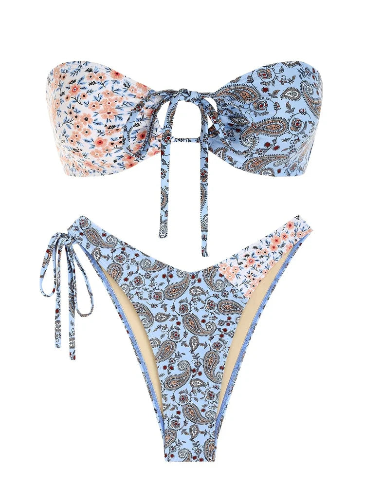 Bikini - Paisley-Blumenmuster - Sommer