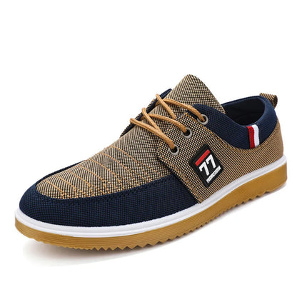 Lässige Herren Schnürschuhe aus Canvas – Atmungsaktive Freizeitschuhe mit Gummisohle