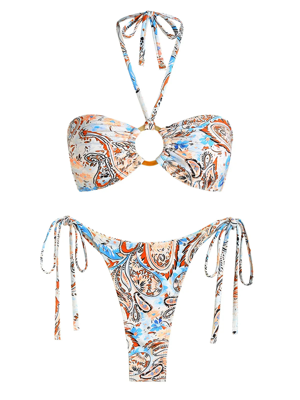 Bikini-Set - Paisley-Blumendruck - Sommer