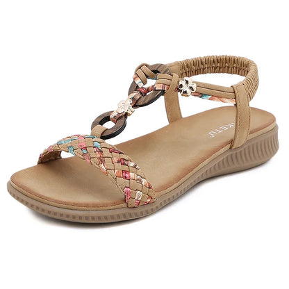 Sandalen - Boho - Offene Zehe - Elastischer Riemen - Sommer