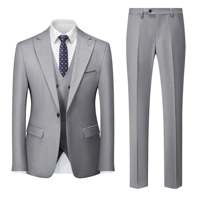 Dreiteiliger Herrenanzug - Anzug - Blazer + Gilet + Hose - Formal - Sommer