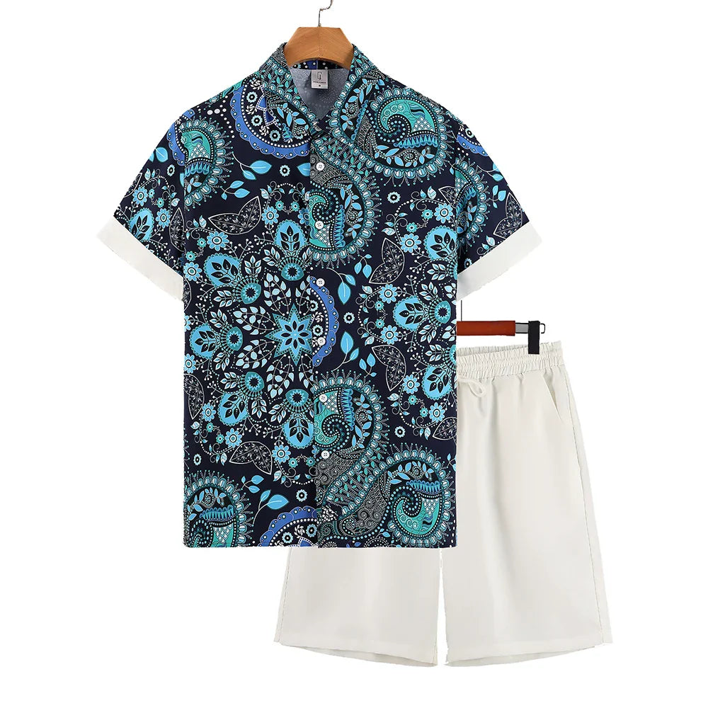 Zweiteiliges Set - Paisley Print - Polyester - Sommer