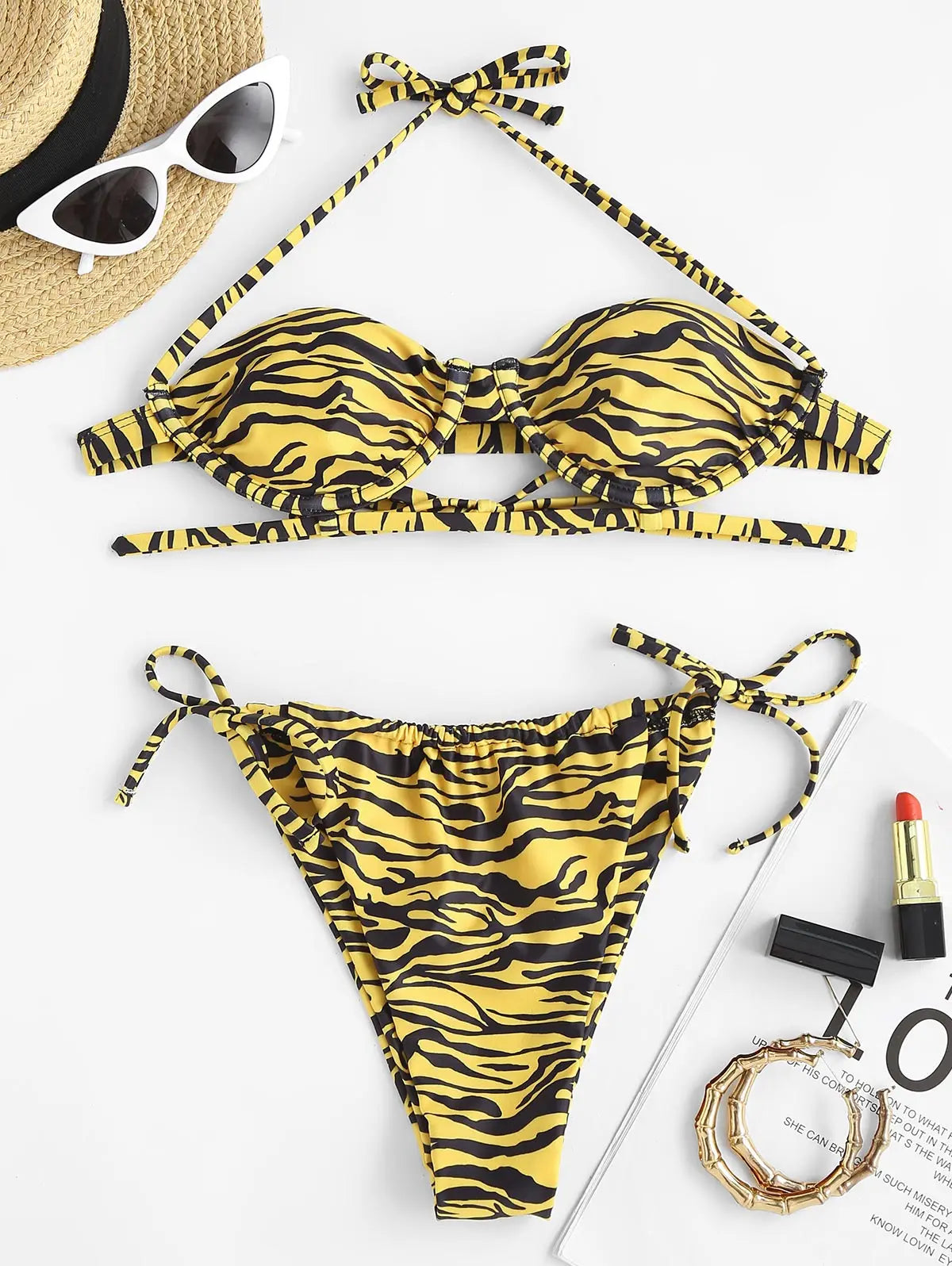 Bikini - Zebrastreifen - Push-Up - Brasilianisch - Sommer