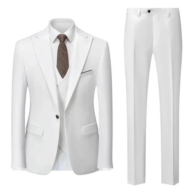 Dreiteiliger Herrenanzug - Anzug - Blazer + Gilet + Hose - Formal - Sommer