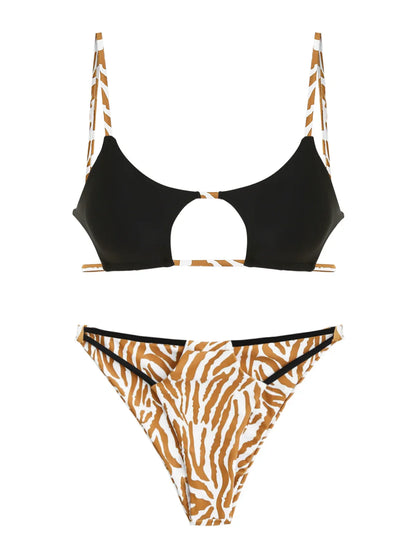 Bikini - Leopardenmuster - Hochgeschnitten - Sommer