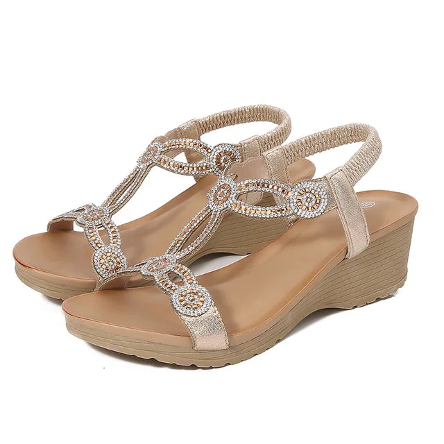 Sandalen - Boho - Offene Zehe - Elastischer Riemen - Sommer