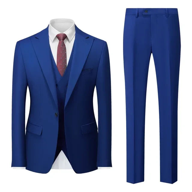 Dreiteiliger Herrenanzug - Anzug - Blazer + Gilet + Hose - Formal - Sommer