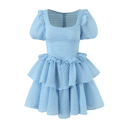 Kleid - Polyester - Blau und Weiß - Sommer