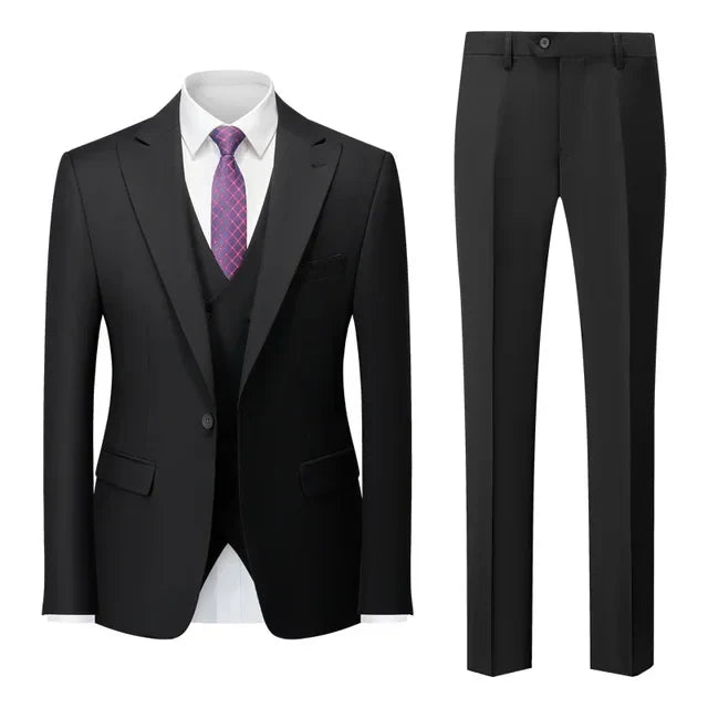 Dreiteiliger Herrenanzug - Anzug - Blazer + Gilet + Hose - Formal - Sommer