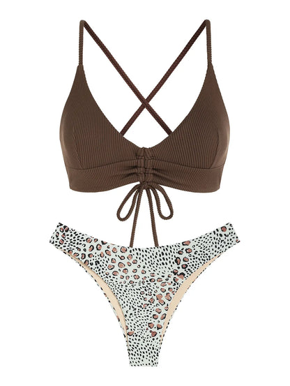 Bikini - Luxusdruck - Hohe Taille - Sommer