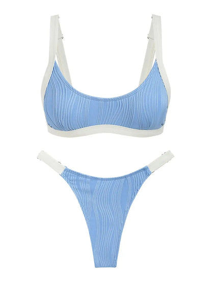 Bikini-Set - Tanga - Welle strukturiert - Sommer