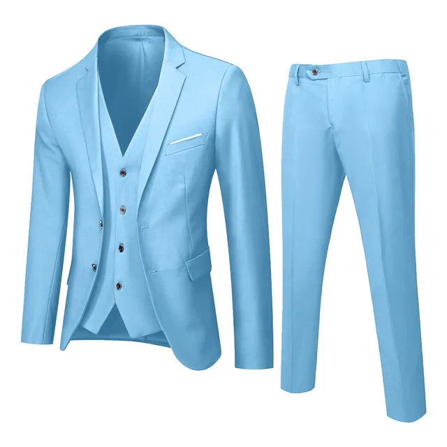 Dreiteiliger Herrenanzug - Anzug - Blazer + Gilet + Hose - Informell - Sommer