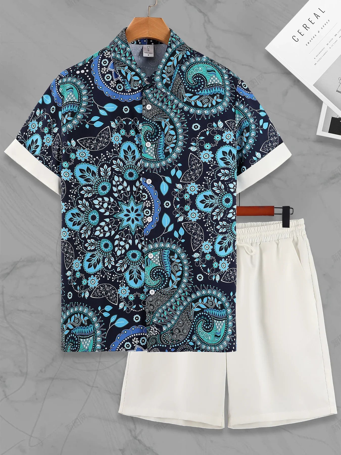 Zweiteiliges Set - Paisley Print - Polyester - Sommer