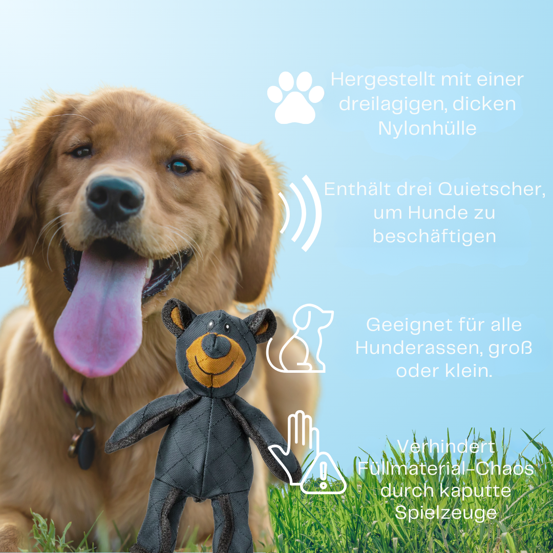 Unzerstörbarer Kau-Teddybär – Perfekt für Starke Hunde mit Viel Kaukraft