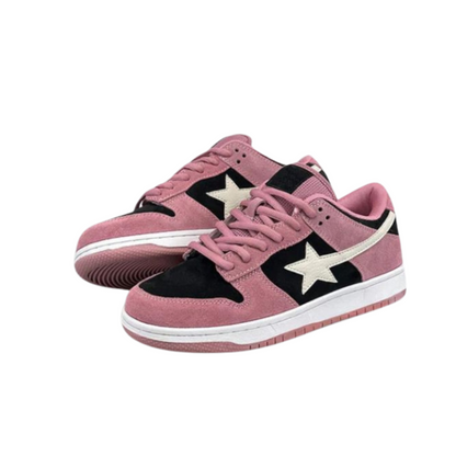 Turnschuhe - Sneakers- Jahrgang - Rosa Stern Bequem Atmungsaktiv