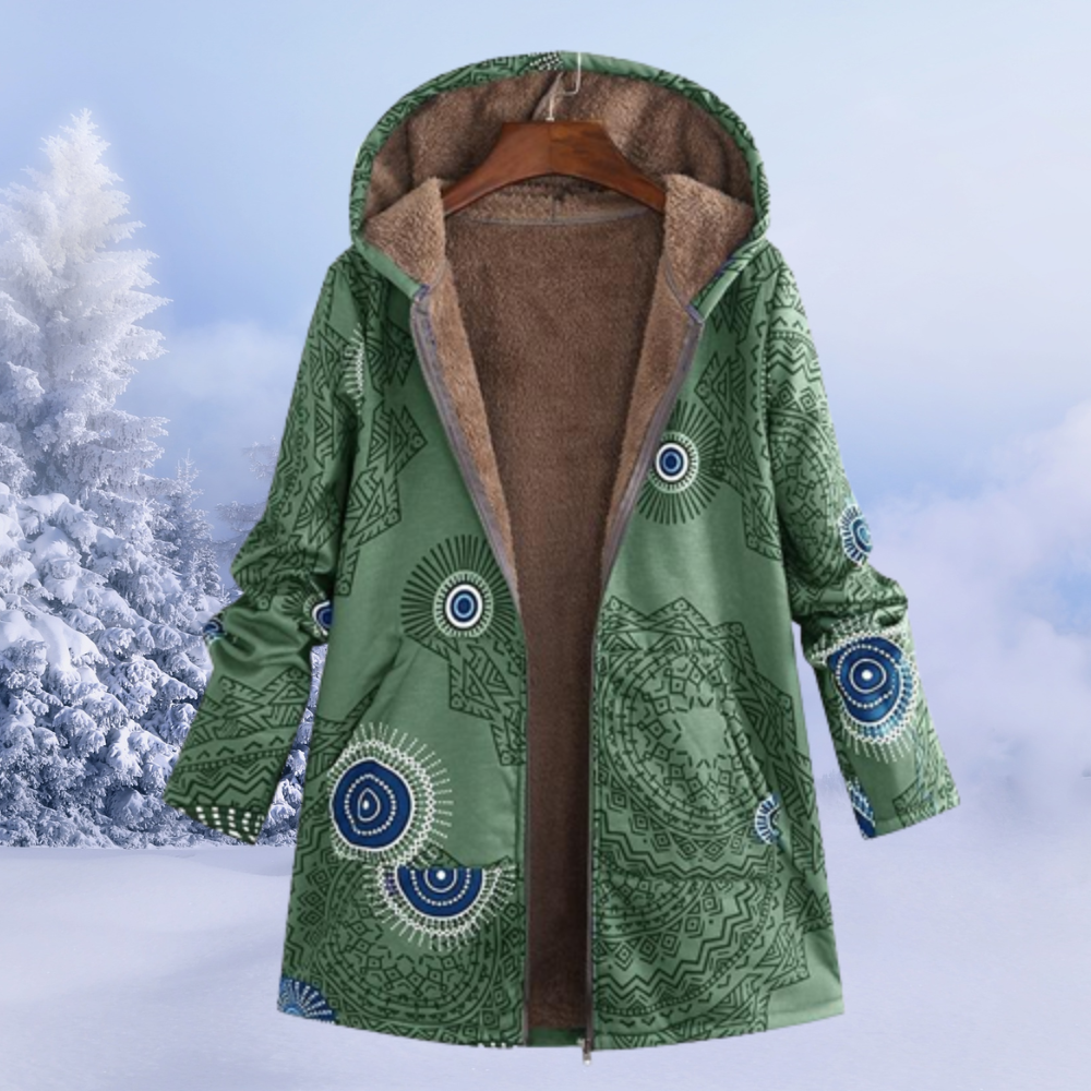 Winterjacke Mit Blumenmuster für Frauen | Warm