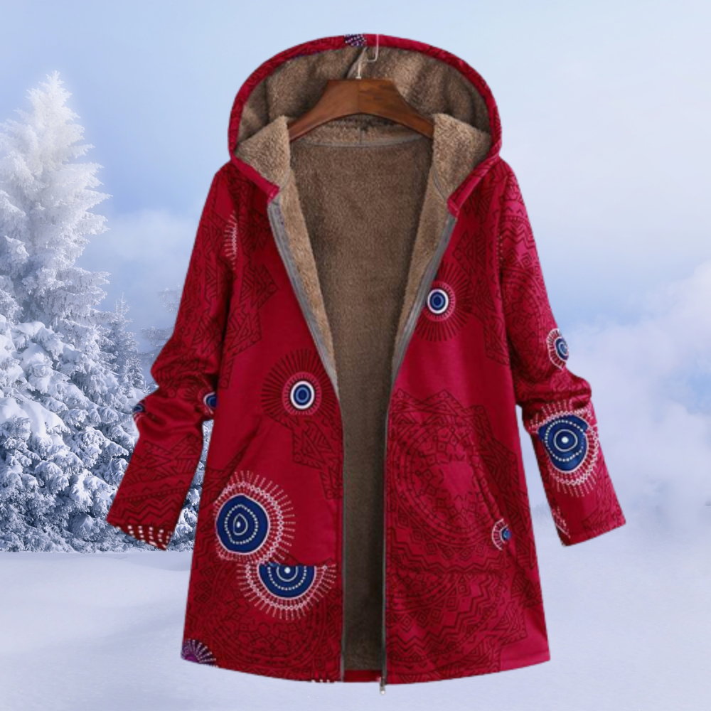 Winterjacke Mit Blumenmuster für Frauen | Warm