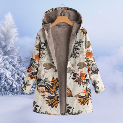 Winterjacke Mit Blumenmuster für Frauen | Warm