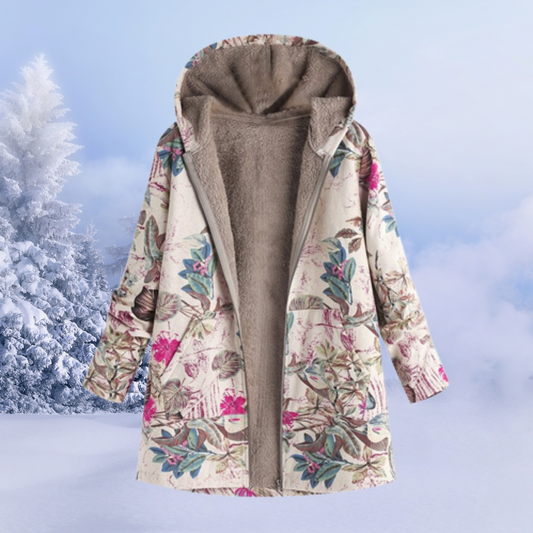 Winterjacke Mit Blumenmuster für Frauen | Warm