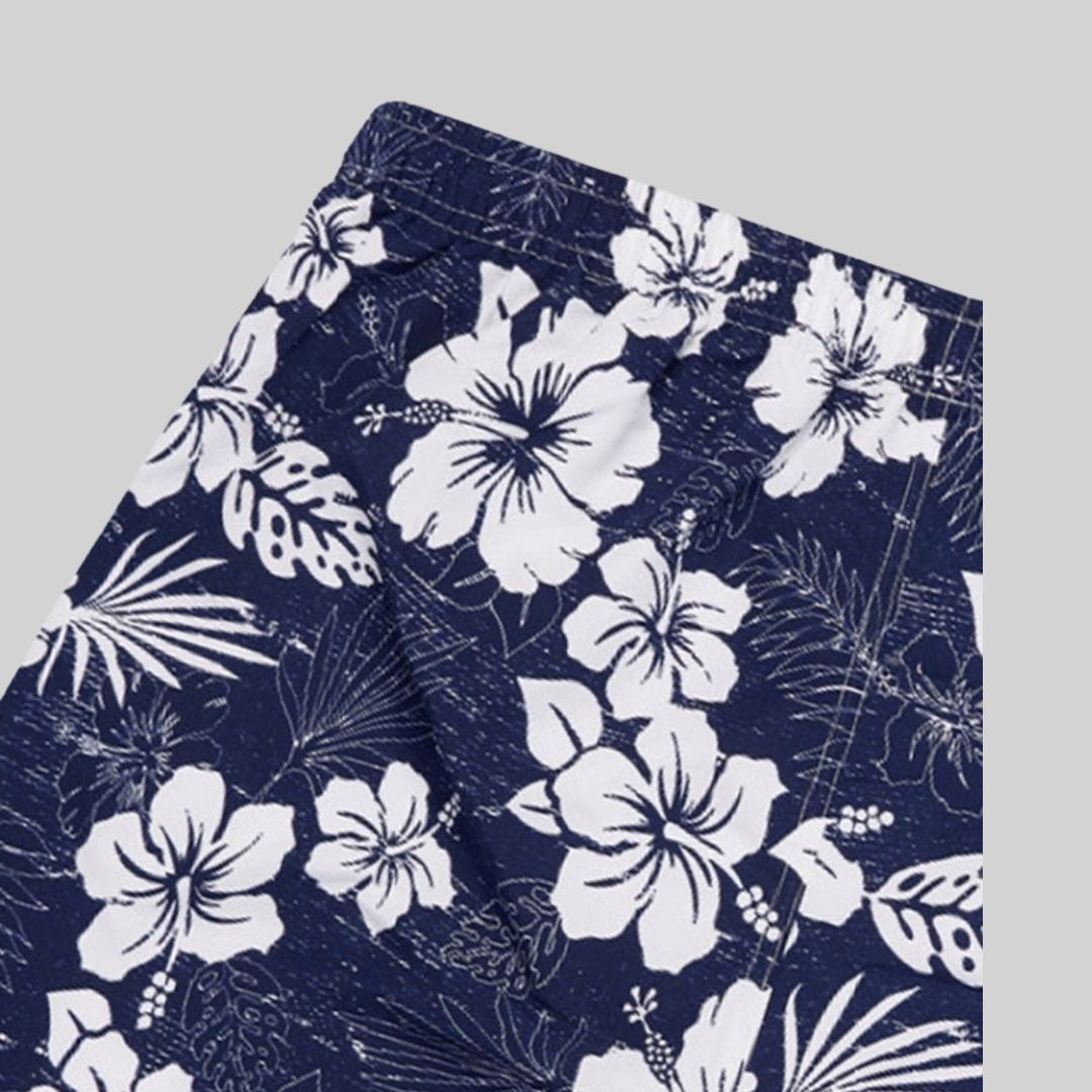 Sommer Hawaii-Shorts – Lässig – Bedruckt, Blumenlos