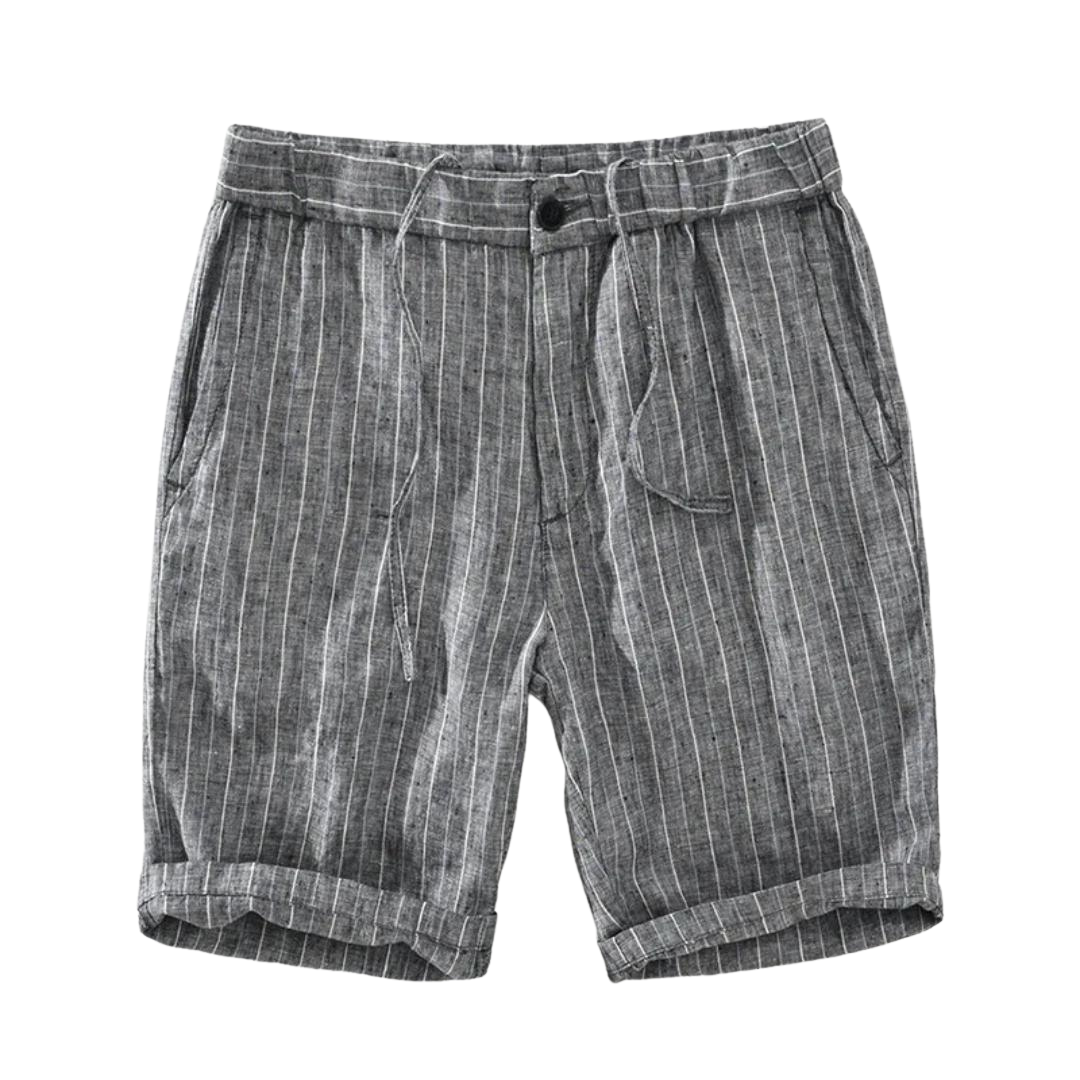 Altes Geld Sommer Leinenshorts - Lässig - Gestreiftes Gerades Bein