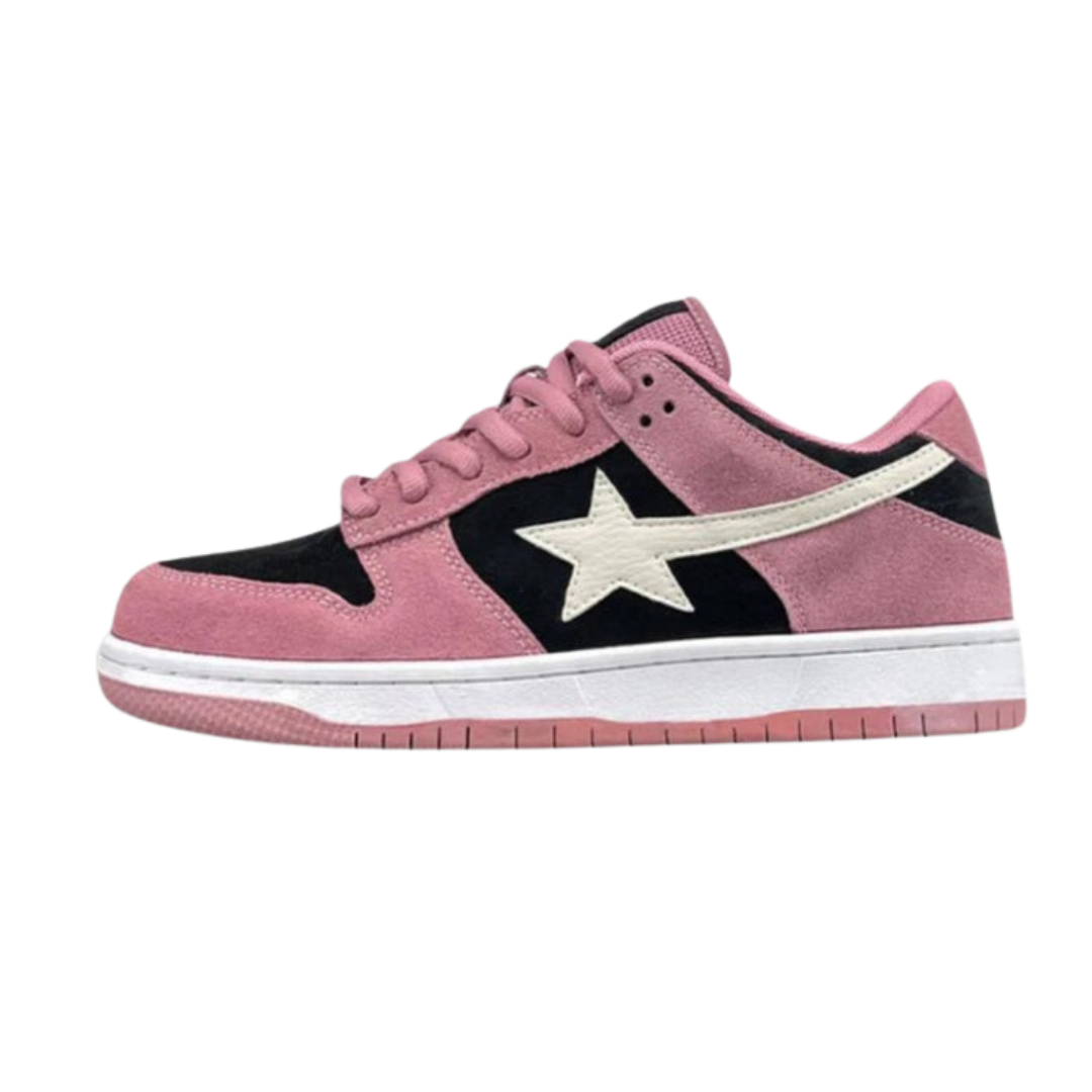 Turnschuhe - Sneakers- Jahrgang - Rosa Stern Bequem Atmungsaktiv