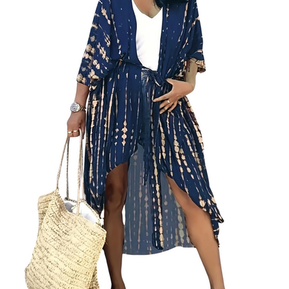 Sommer Midi Kimono – Boho – Allover-Print Loose Fit