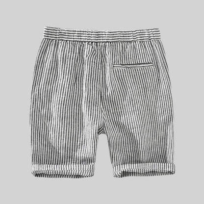 Altes Geld Sommer Leinenshorts - Lässig - Gestreiftes Gerades Bein