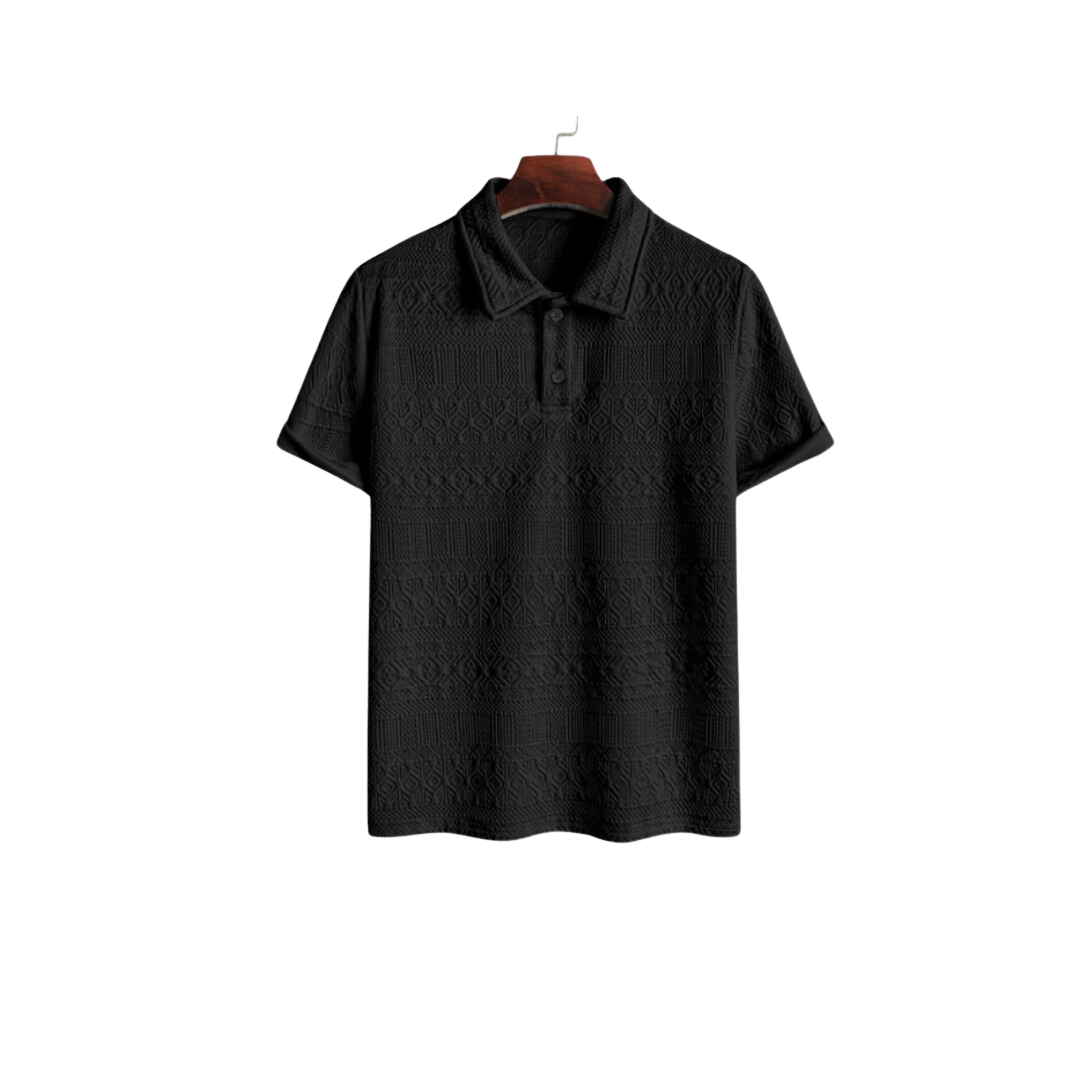 Sommer Poloshirt – Lässig – Knopfleiste, Jacquard