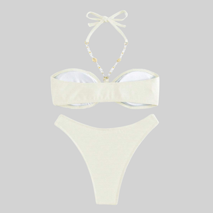 Sommer Bikini Set – Schick – Perlen Am Hals