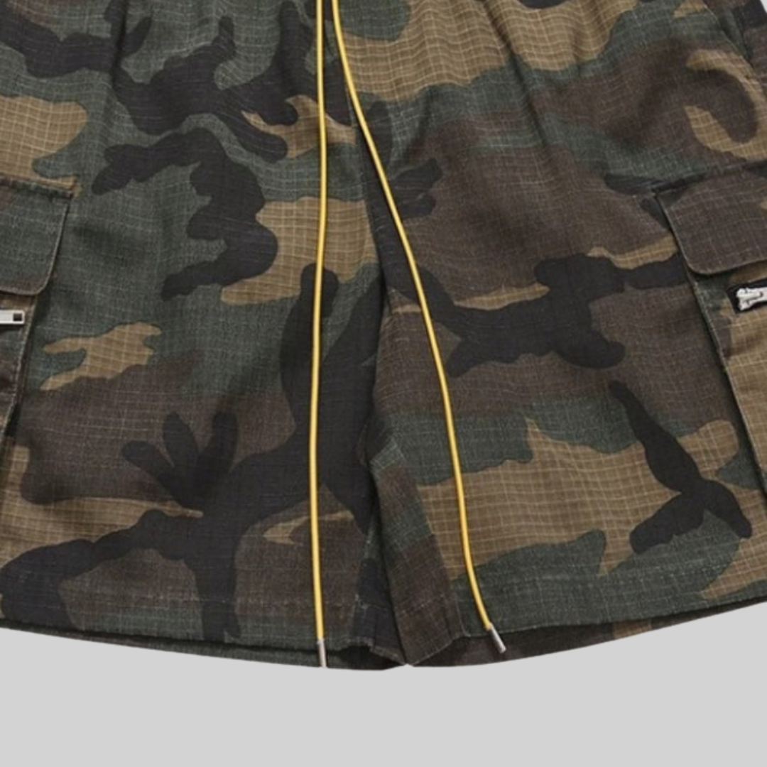 Sommer Cargo Shorts – Lässig – Camouflage-Kordelzug