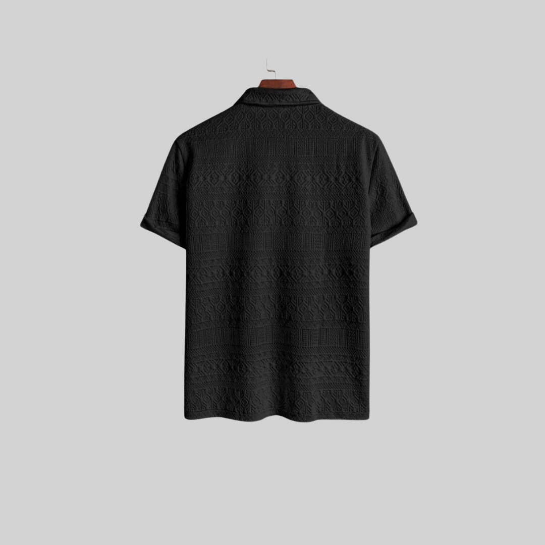 Sommer Poloshirt – Lässig – Knopfleiste, Jacquard