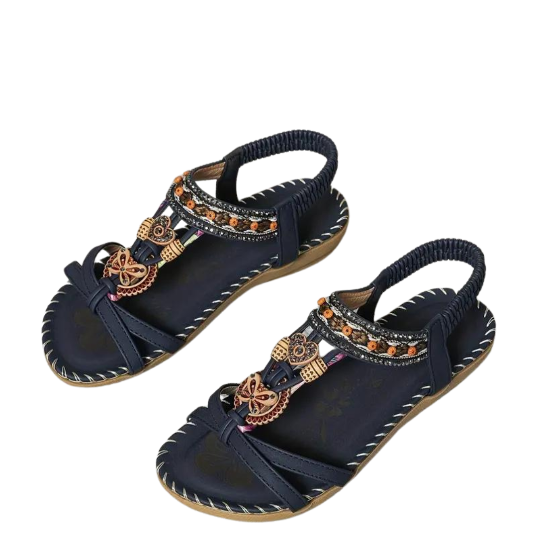 Sommer Flache Sandalen - Boho - Strass Schmetterling