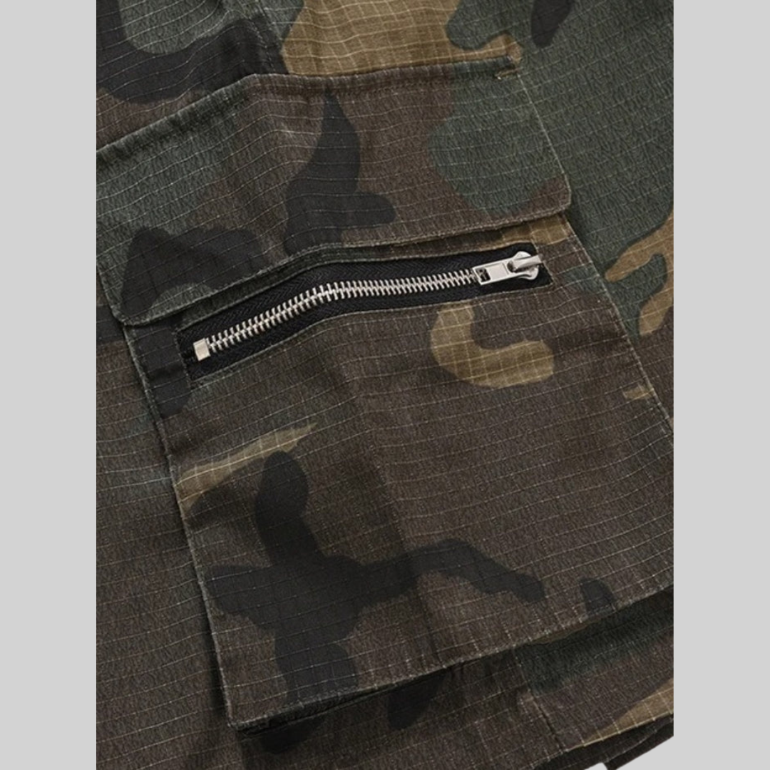 Sommer Cargo Shorts – Lässig – Camouflage-Kordelzug