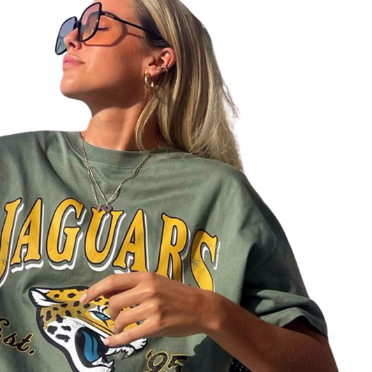 Sommer T-Shirt – Lässig – Jaguars-Aufdruck