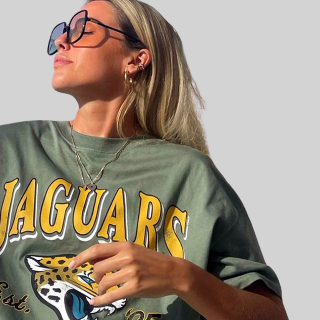 Sommer T-Shirt – Lässig – Jaguars-Aufdruck