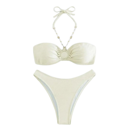 Sommer Bikini Set – Schick – Perlen Am Hals