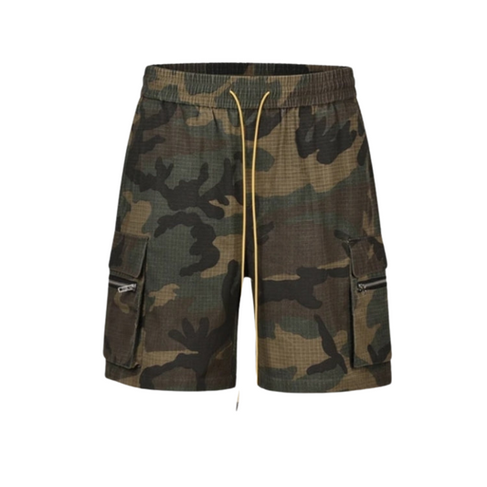 Sommer Cargo Shorts – Lässig – Camouflage-Kordelzug