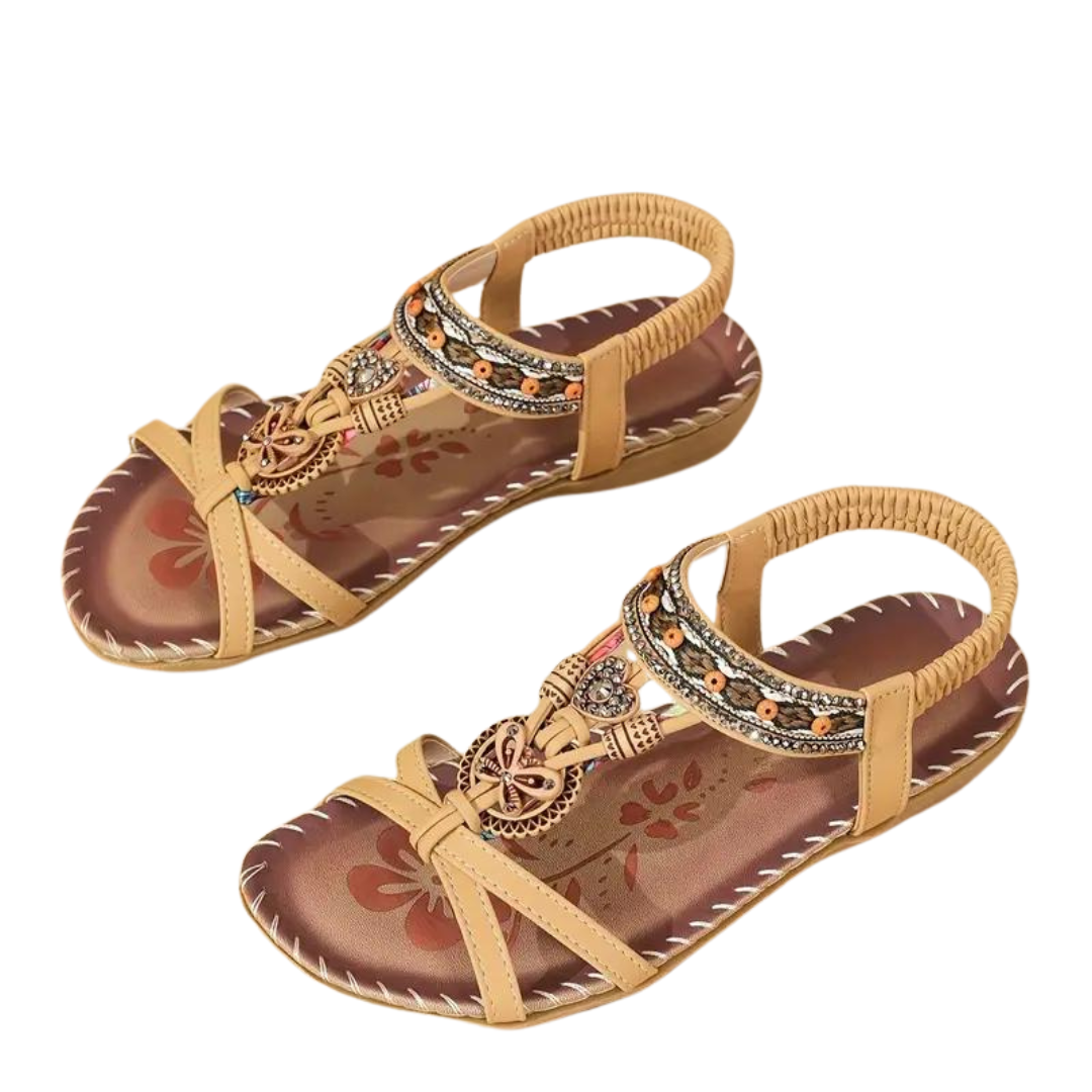 Sommer Flache Sandalen - Boho - Strass Schmetterling