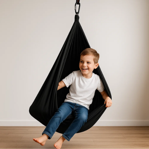CozyNest Sensorische Therapieschaukel aus Baumwolle – Beruhigende Schaukel für Kinder mit Tiefendruck- und Balancestütze