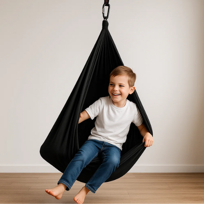 CozyNest Sensorische Therapieschaukel aus Baumwolle – Beruhigende Schaukel für Kinder mit Tiefendruck- und Balancestütze