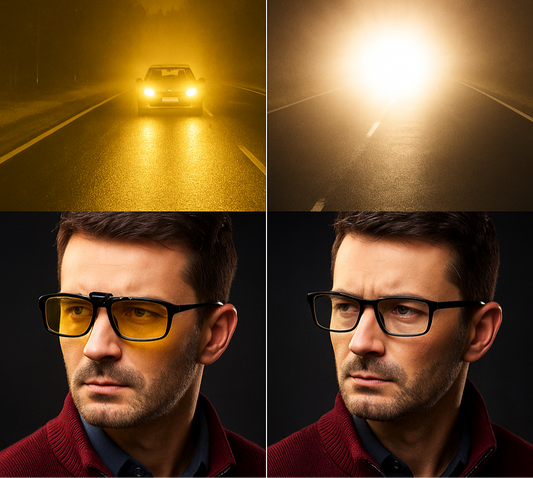 NightGuard Clip-On Nachtbrille | Erhöhte Sicherheit und Sichtbarkeit bei Nacht und schlechtem Wetter | Universelle Passform
