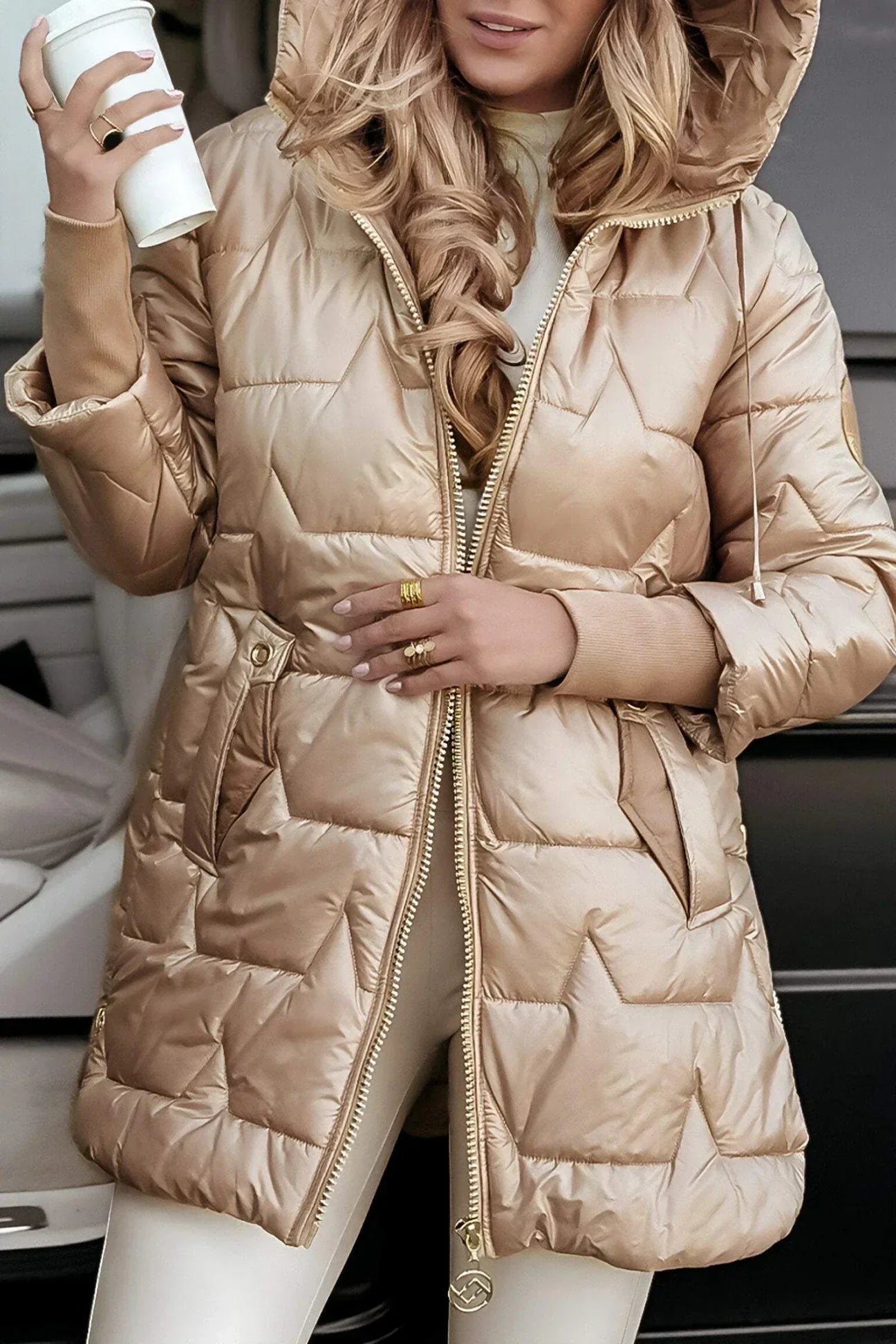 Eleganter Damen Mantel mit Kapuze – Wärmend & Stilvoll für Herbst & Winter