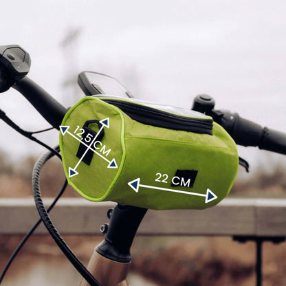 Wasserdichte Fahrradtasche mit Handyhalter – Lenker-Tasche mit Touchscreen-Fenster – Verstellbar & Universell