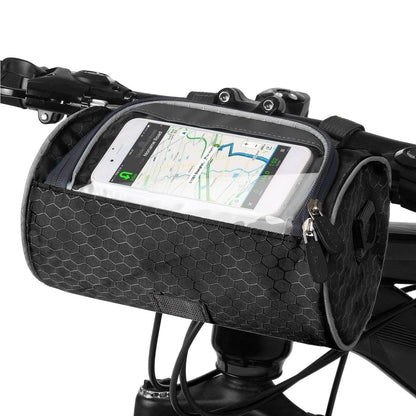 Wasserdichte Fahrradtasche mit Handyhalter – Lenker-Tasche mit Touchscreen-Fenster – Verstellbar & Universell