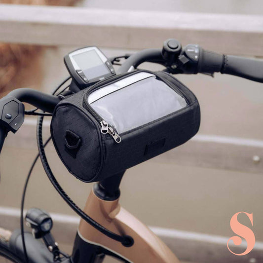 Wasserdichte Fahrradtasche mit Handyhalter – Lenker-Tasche mit Touchscreen-Fenster – Verstellbar & Universell