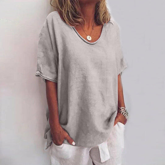 Klassische Bluse Mit Lockerer Passform Für Damen | Kurzarm