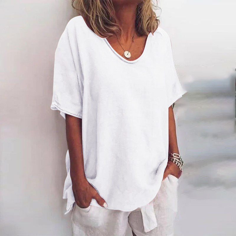 Klassische Bluse Mit Lockerer Passform Für Damen | Kurzarm